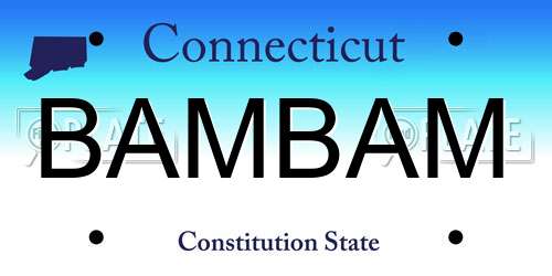 BAMBAM Connecticut License Plate