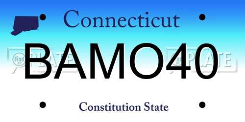 BAMO40 Connecticut License Plate