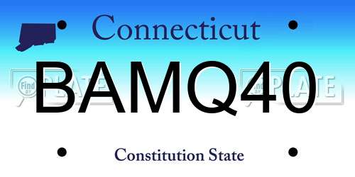 BAMQ40 Connecticut License Plate