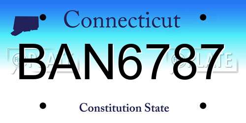 BAN6787 Connecticut License Plate
