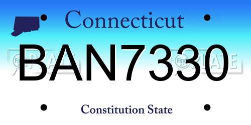 BAN7330 Connecticut License Plate