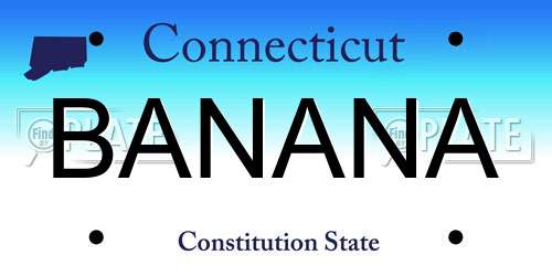 BANANA Connecticut License Plate