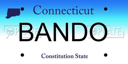 BANDO Connecticut License Plate