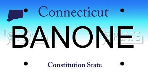 BANONE Connecticut License Plate