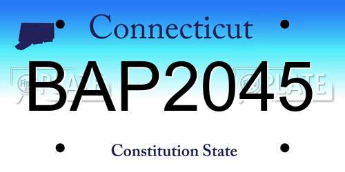 BAP2045 Connecticut License Plate