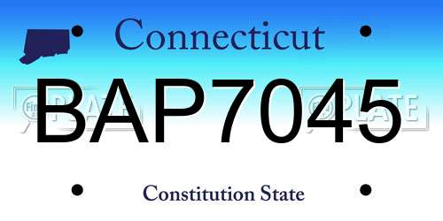 BAP7045 Connecticut License Plate