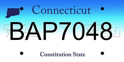 BAP7048 Connecticut License Plate