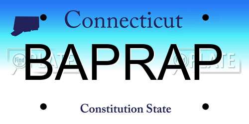 BAPRAP Connecticut License Plate