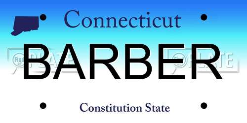 BARBER Connecticut License Plate