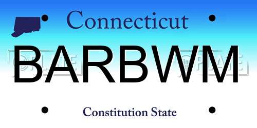 BARBWM Connecticut License Plate