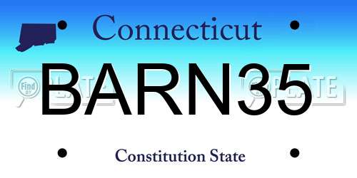 BARN35 Connecticut License Plate