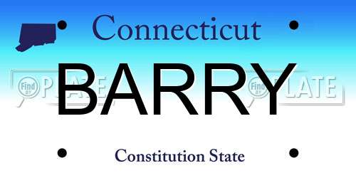 BARRY Connecticut License Plate