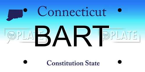 BART Connecticut License Plate