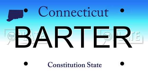 BARTER Connecticut License Plate