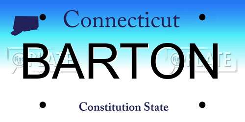 BARTON Connecticut License Plate