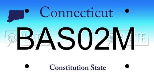 BAS02M Connecticut License Plate