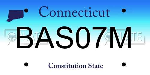 BAS07M Connecticut License Plate