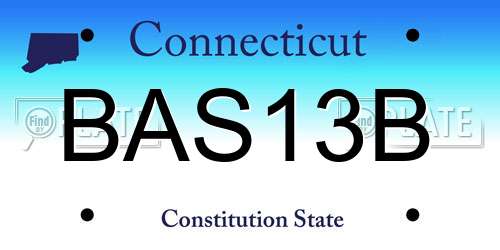 BAS13B Connecticut License Plate