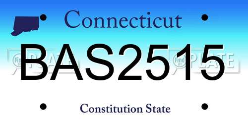 BAS2515 Connecticut License Plate
