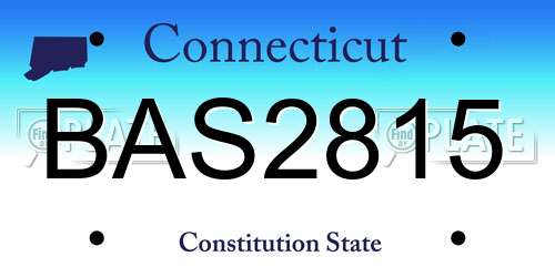 BAS2815 Connecticut License Plate
