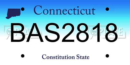 BAS2818 Connecticut License Plate