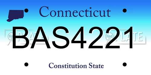 BAS4221 Connecticut License Plate