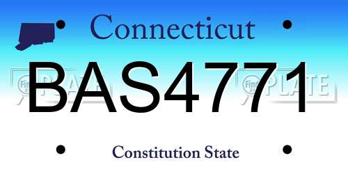 BAS4771 Connecticut License Plate