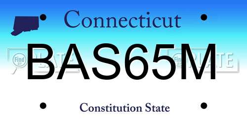 BAS65M Connecticut License Plate