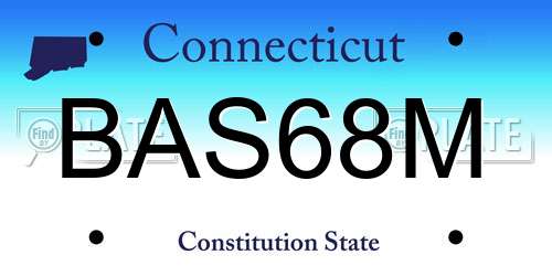 BAS68M Connecticut License Plate