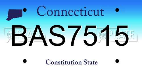 BAS7515 Connecticut License Plate