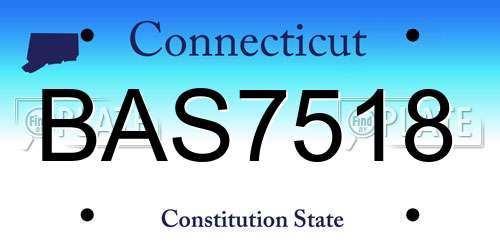 BAS7518 Connecticut License Plate