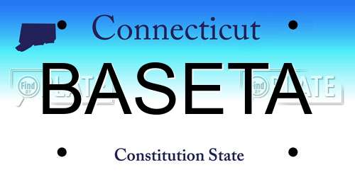 BASETA Connecticut License Plate