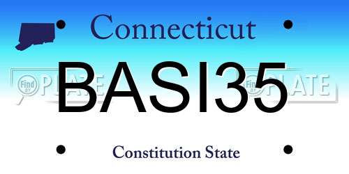 BASI35 Connecticut License Plate