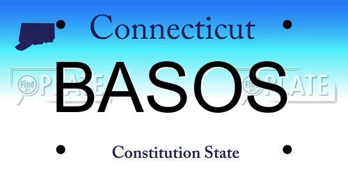 BASOS Connecticut License Plate