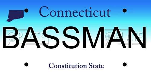 BASSMAN Connecticut License Plate