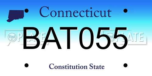 BAT055 Connecticut License Plate