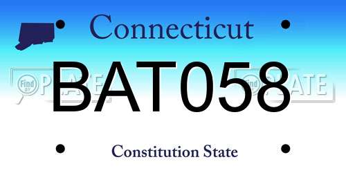 BAT058 Connecticut License Plate
