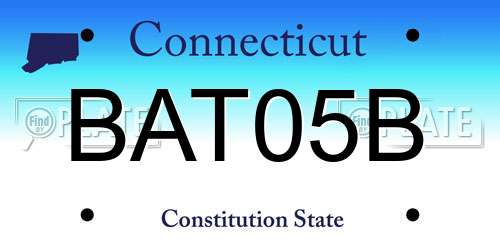 BAT05B Connecticut License Plate