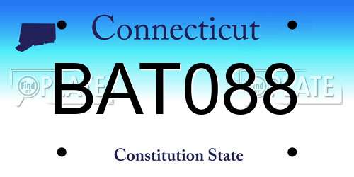 BAT088 Connecticut License Plate