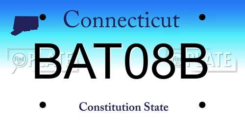 BAT08B Connecticut License Plate