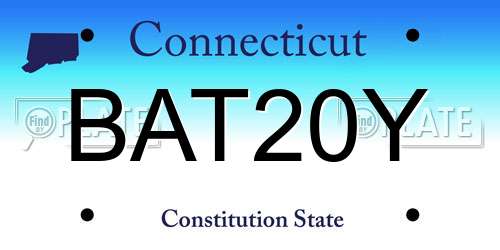 BAT20Y Connecticut License Plate