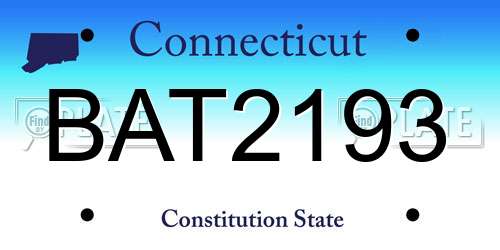 BAT2193 Connecticut License Plate