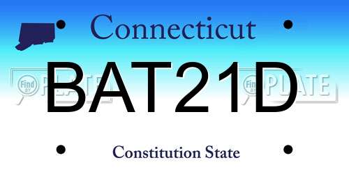BAT21D Connecticut License Plate