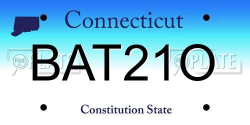 BAT21O Connecticut License Plate