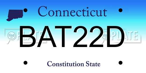 BAT22D Connecticut License Plate