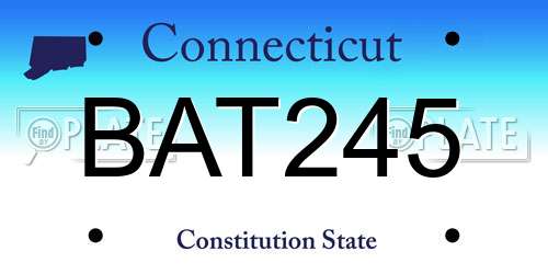 BAT245 Connecticut License Plate