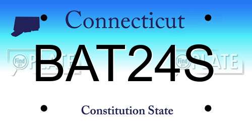 BAT24S Connecticut License Plate