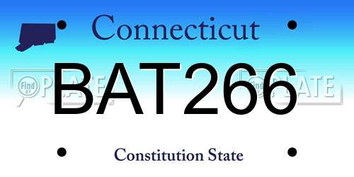 BAT266 Connecticut License Plate