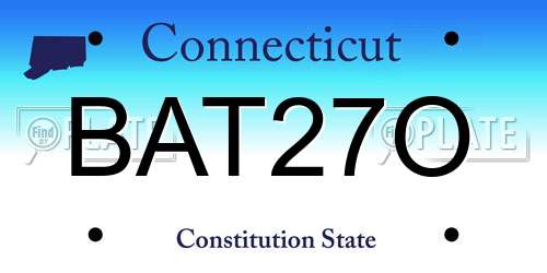 BAT27O Connecticut License Plate
