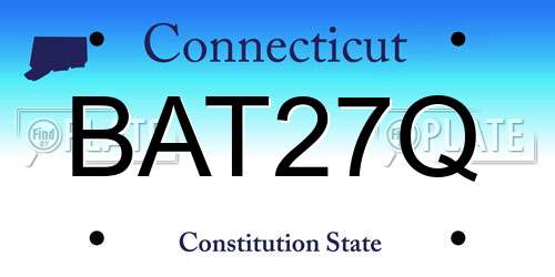 BAT27Q Connecticut License Plate